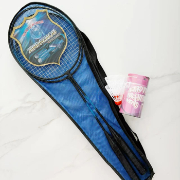 Ракетка за бадминтон 9288 за деца — рамка от железна сплав, корда: найлон, тегло 95–100 g, дебелина на дръжката G2, тип ракетки: праволинейна, подходяща за любители деца