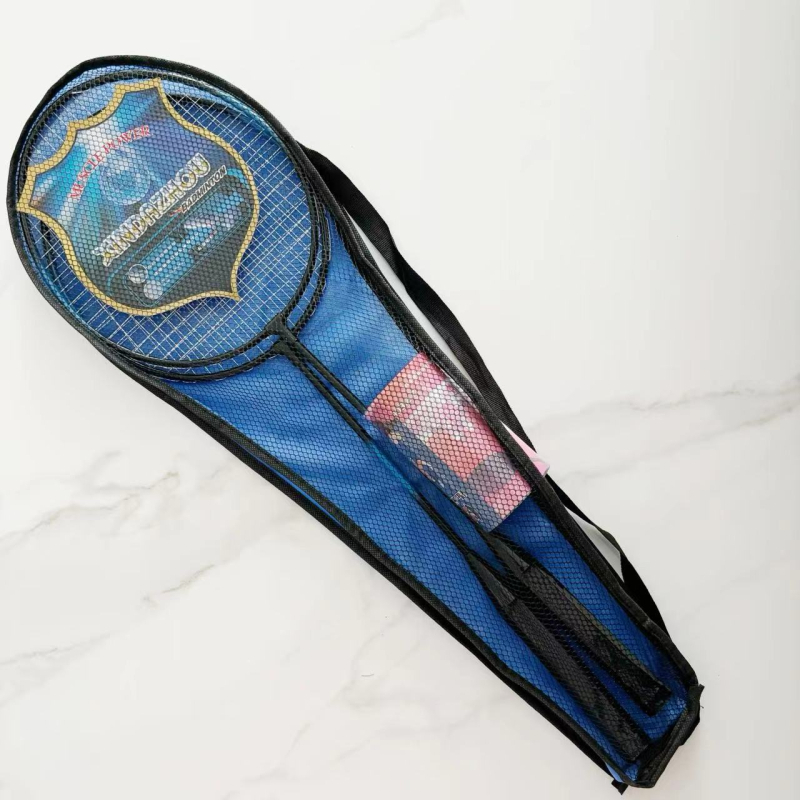 Ракетка за бадминтон 9288 за деца — рамка от железна сплав, корда: найлон, тегло 95–100 g, дебелина на дръжката G2, тип ракетки: праволинейна, подходяща за любители деца