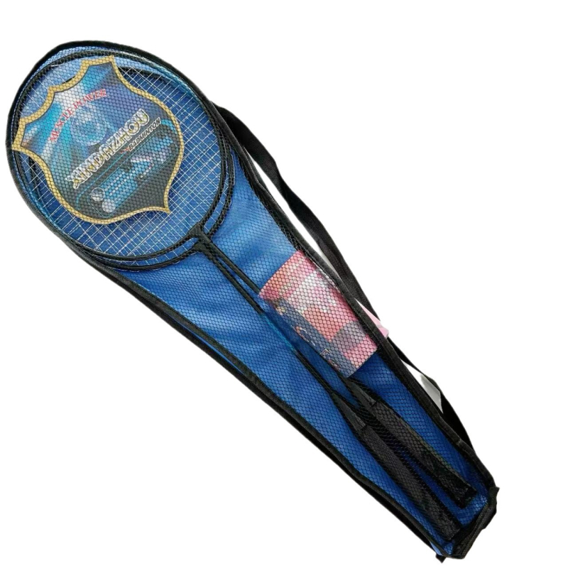 Ракетка за бадминтон 9288 за деца — рамка от железна сплав, корда: найлон, тегло 95–100 g, дебелина на дръжката G2, тип ракетки: праволинейна, подходяща за любители деца