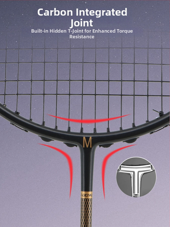 Badmintonová raketa s karbónovým rámom • hmotnosť 80–84 g • dĺžka 674±5 mm • hrúbka gripu G-5 • typ rakety: rovný hriadeľ