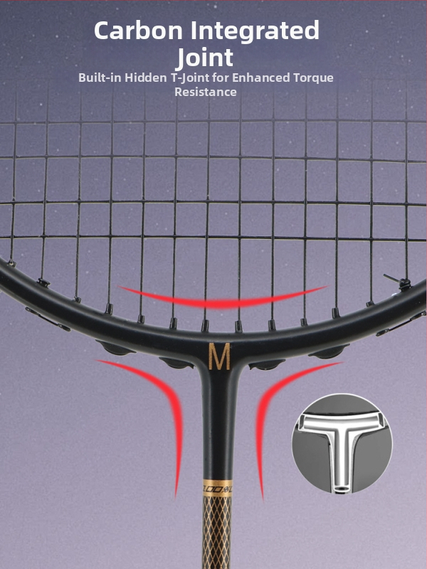 Badmintonová raketa s karbónovým rámom • hmotnosť 80–84 g • dĺžka 674±5 mm • hrúbka gripu G-5 • typ rakety: rovný hriadeľ