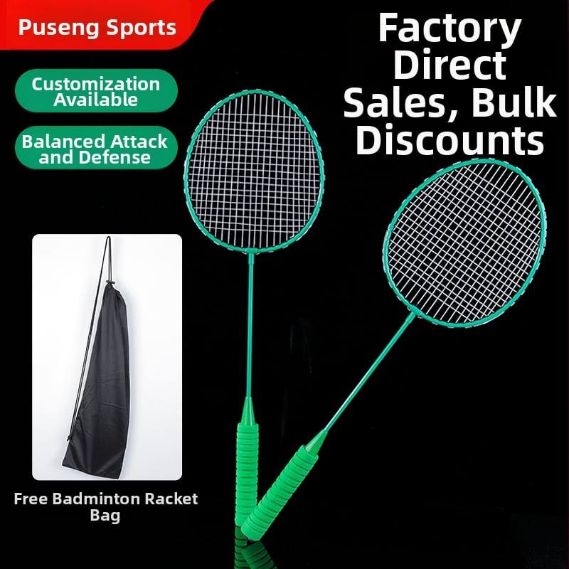 Bedmintonová raketa – rám zo železného zliatiny, nylonové šnúry, hmotnosť 95–100 g, priama úder, držadlo G1 (rám zo železného zliatiny; nylonové šnúry; hmotnosť 95–100 g; priama úder; držadlo G1)