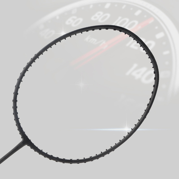 Бадминтон ракета Chi Sheng Di от въглеродни нишки – прав удар, твърд прът, ръкохватка G4, найлонови струни