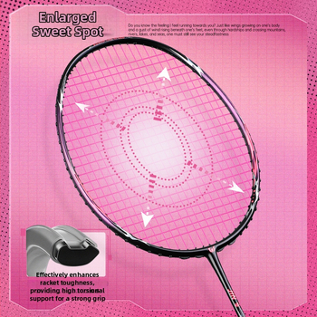 Badmintonová raketa Witess witness 812 séria s rámom z karbónových vlákien, hmotnosť 80–84 g, priamy úder, stredná tvrdosť