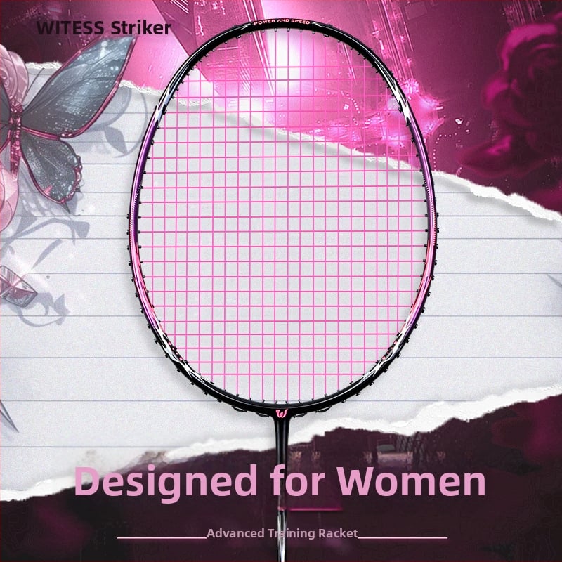 Badmintonová raketa Witess witness 812 séria s rámom z karbónových vlákien, hmotnosť 80–84 g, priamy úder, stredná tvrdosť