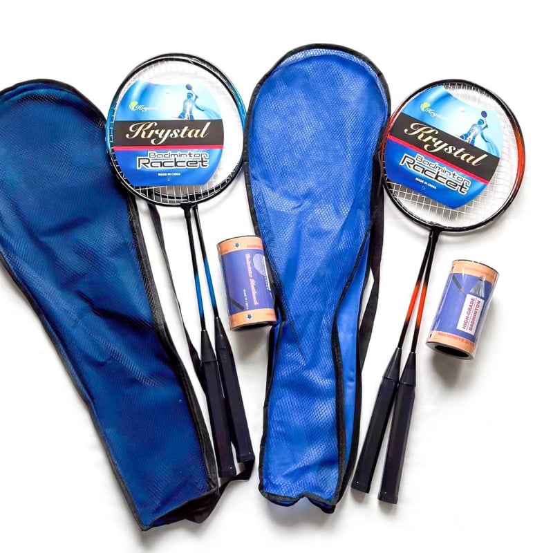 Бадминтон и тенис ракета за деца и начинаещи — рамка от железен сплав, фибърни струни, тегло 95–100 г, дебелина на дръжката G1