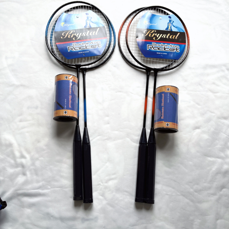 Rachetă de badminton și tenis pentru copii și începători — cadru din aliaj de fier, fire din fibră, greutate 95-100 g, grosime mâner G1