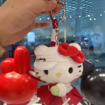 Плюшено котешко ключодържател в корейски стил – ръчно шит, памучен, форма за чанта, дизайн с котка, Пролет 2025