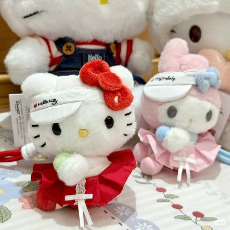 Плюшено котешко ключодържател в корейски стил – ръчно шит, памучен, форма за чанта, дизайн с котка, Пролет 2025