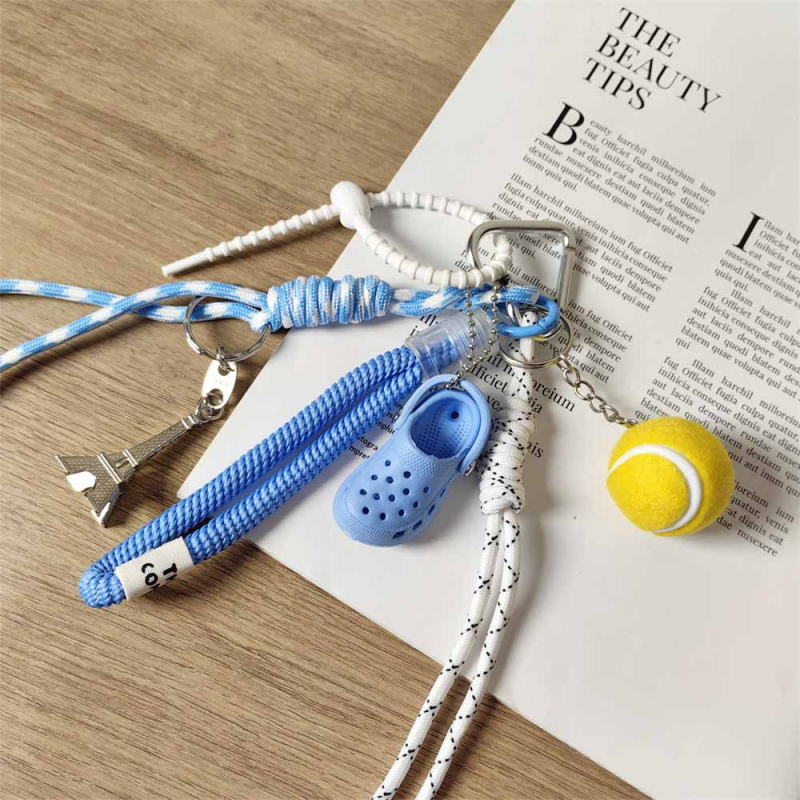 Ключодържател Teddy от въже с мотиви на Айфеловата кула и тенис за унисекс чанти