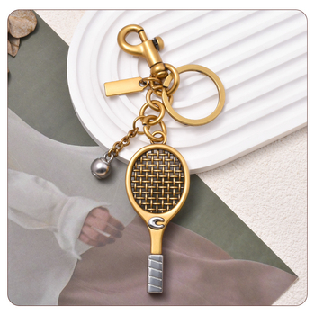 Beautiful car цинкова сплав тенис ракета висулка за ключодържател, електроплакиране, спортен стил