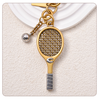 Beautiful car цинкова сплав тенис ракета висулка за ключодържател, електроплакиране, спортен стил