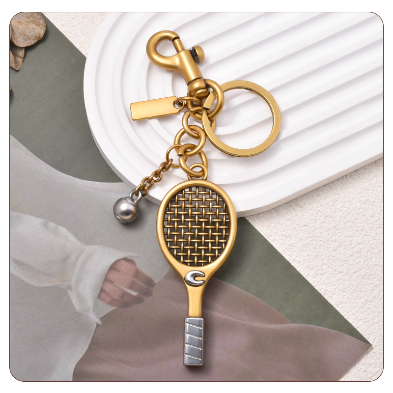 Beautiful car цинкова сплав тенис ракета висулка за ключодържател, електроплакиране, спортен стил