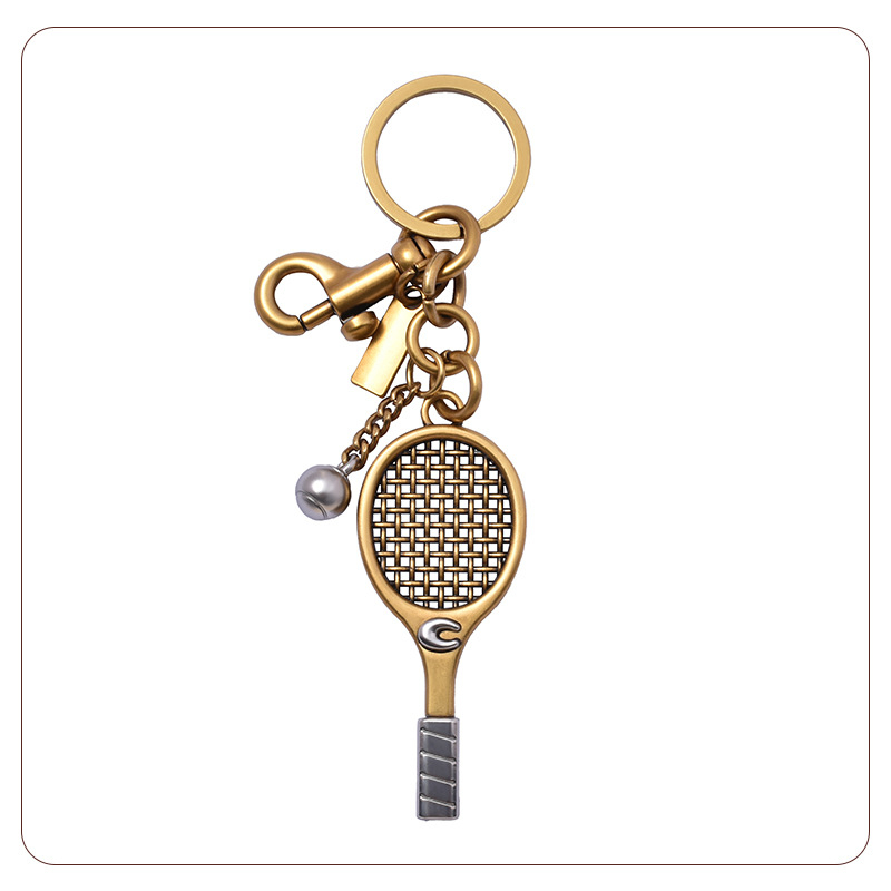 Beautiful car цинкова сплав тенис ракета висулка за ключодържател, електроплакиране, спортен стил