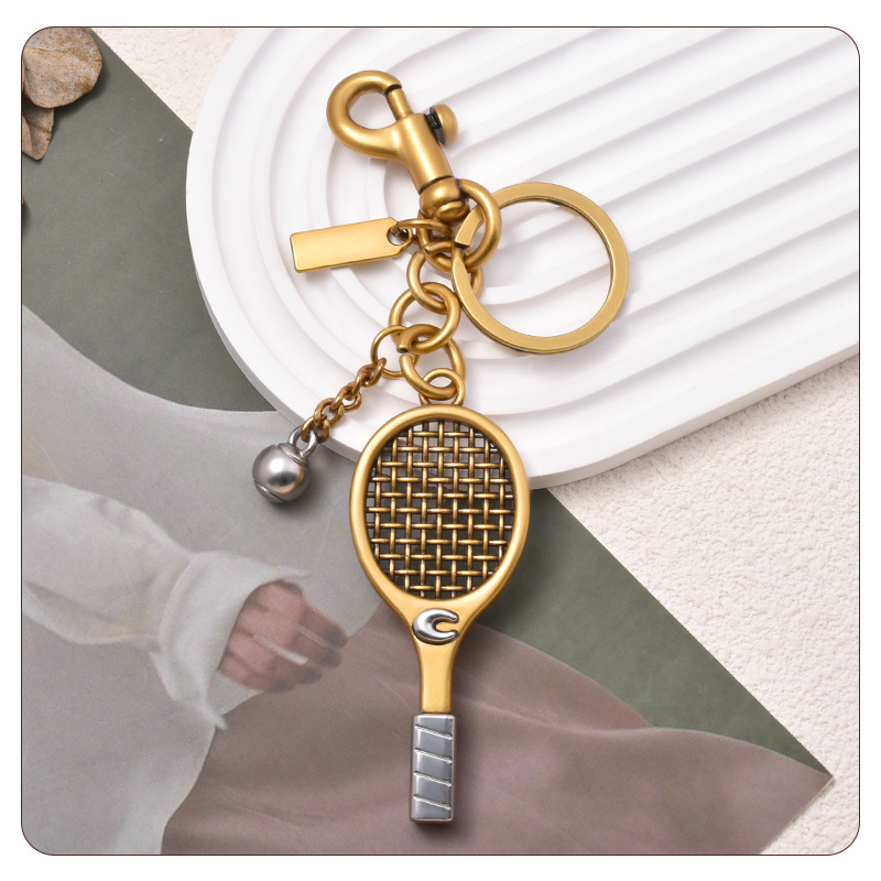 Beautiful car цинкова сплав тенис ракета висулка за ключодържател, електроплакиране, спортен стил