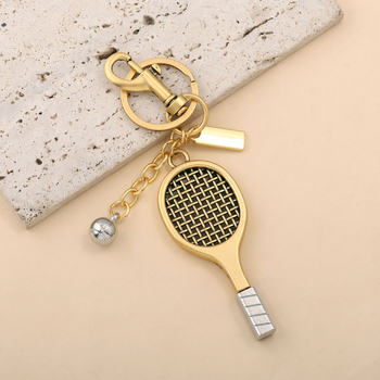 Pandantiv breloc din aliaj, în formă de rachetă de tenis – N-BG00290, Stil INS, charm pentru cheia mașinii