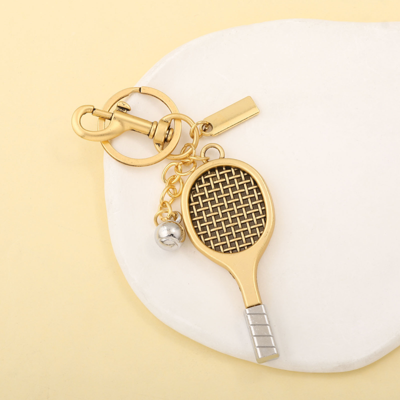 Pandantiv breloc din aliaj, în formă de rachetă de tenis – N-BG00290, Stil INS, charm pentru cheia mașinii
