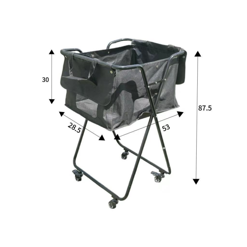 Портативна сгъваема количка за събиране на топки за тенис, pickleball и бейзбол – голям капацитет, PVC и железни тръби, OEM персонализация, произход Хуайчжоу, Гуандонг