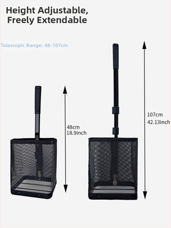 Prenosný teleskopický zberač tenisových loptičiek, odnímateľný, nastaviteľný uhol, model 89-45; materiál: Iné; špecifikácia: Predvolená položka; vhodný šport: Tenis