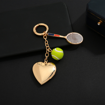 Ключодържател от мед със електроплакиране, спортен стил, сърцевиден мотив, пролет 2025