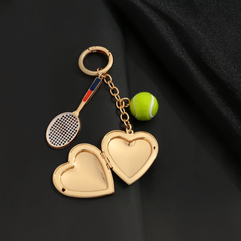 Ключодържател от мед със електроплакиране, спортен стил, сърцевиден мотив, пролет 2025