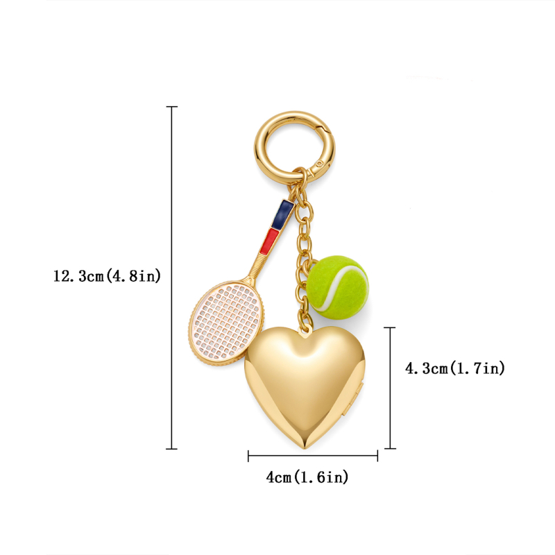 Ключодържател от мед със електроплакиране, спортен стил, сърцевиден мотив, пролет 2025