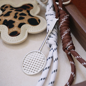 Pandantiv decorativ pentru geantă, handmade, PU piele, model plante și flori, design original, accesorii pentru bagaje