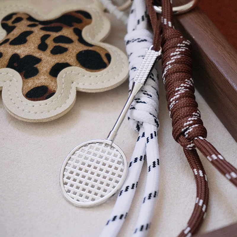 Pandantiv decorativ pentru geantă, handmade, PU piele, model plante și flori, design original, accesorii pentru bagaje