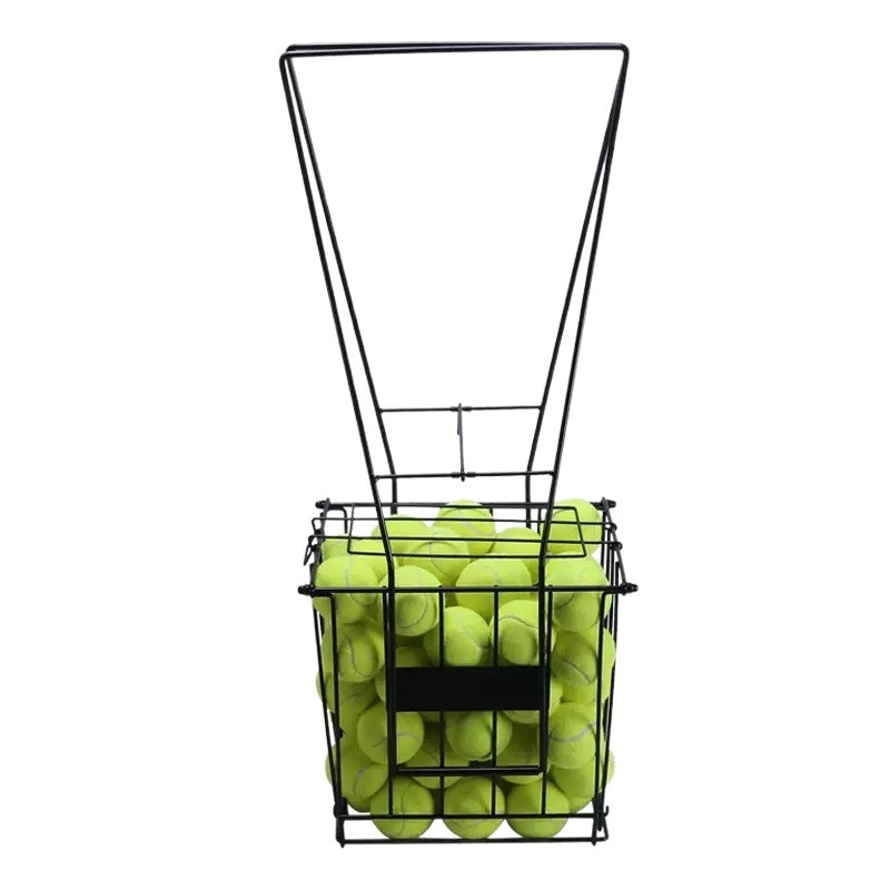 Портативна кошница за тенис топки с колела, сгъваема, железен корпус, за тенис и бадминтон