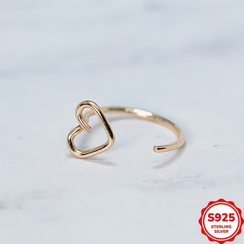 Clip nazal fără piercing, formă inimă, argint 925, zirconiu încrustat, placare electroplatină