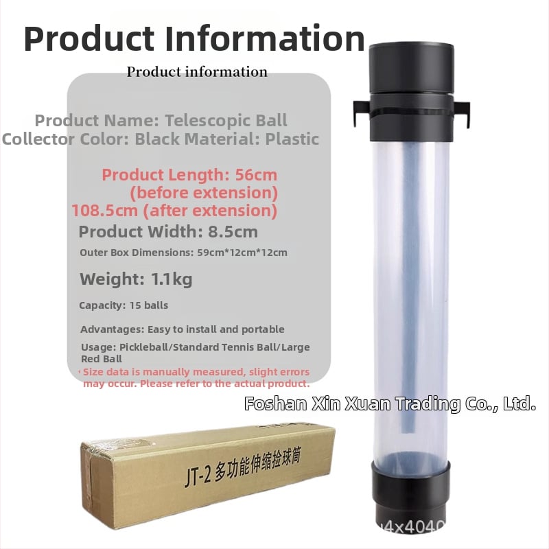 Vťahovací zberač tenisových loptičiek, plastová konštrukcia, určené pre tenis, prenosný