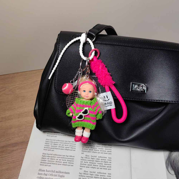 Ключодържател за чанта в стил Ins с кукла BJD — Tiny; ключодържател с въже; смесени материали; индивидуално опакован