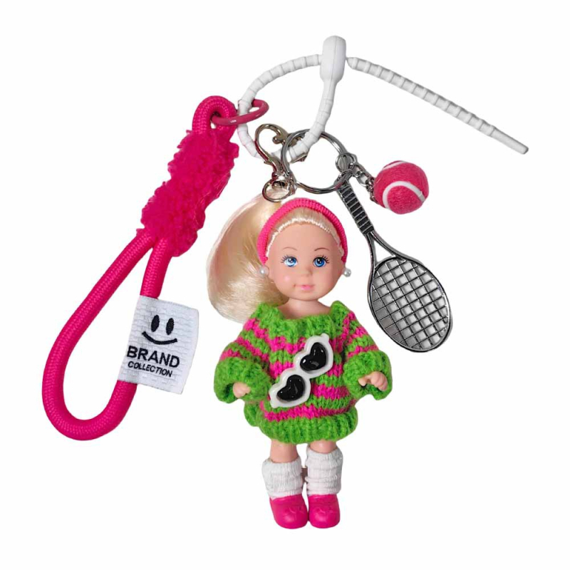 Ключодържател за чанта в стил Ins с кукла BJD — Tiny; ключодържател с въже; смесени материали; индивидуално опакован