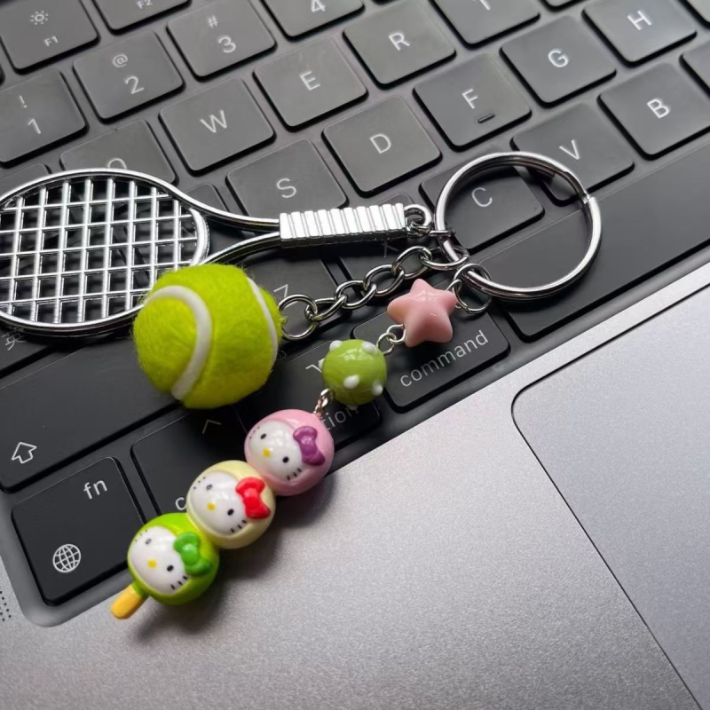 Brelóc de chei cu motiv Kitty desen animat, aliaj, stil: desen animat, pandantiv pentru chei, finisaj semi-manual, toamnă 2024