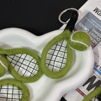 Вълнена филцова висулка за чанта, карикатурен стил, мотив спортни топки, Cym038, Yanglu, от чиста вълна