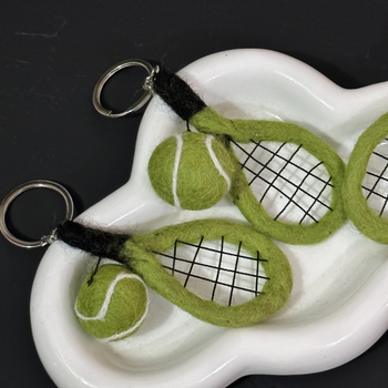 Вълнена филцова висулка за чанта, карикатурен стил, мотив спортни топки, Cym038, Yanglu, от чиста вълна