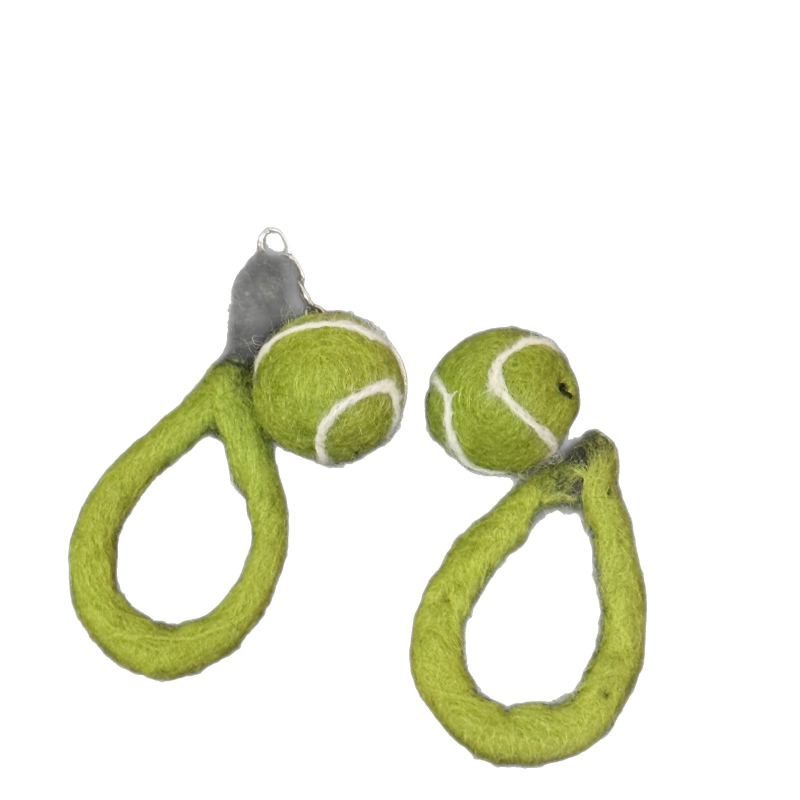 Вълнена филцова висулка за чанта, карикатурен стил, мотив спортни топки, Cym038, Yanglu, от чиста вълна