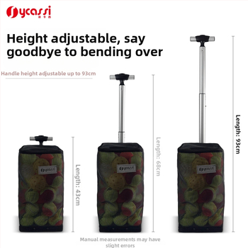 Zbierač loptičiek pre pickleball a tenis s veľkou kapacitou, spodným tlačným dizajnom a úložnou taškou