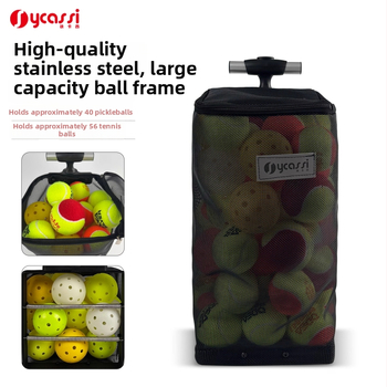 Zbierač loptičiek pre pickleball a tenis s veľkou kapacitou, spodným tlačným dizajnom a úložnou taškou