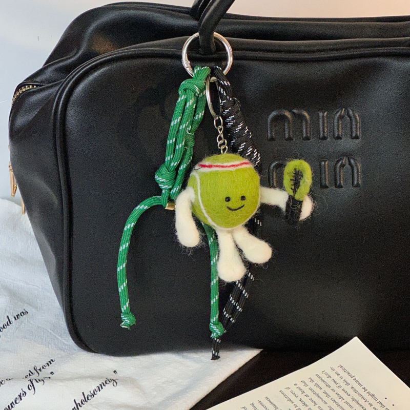 Ключодържател с тенис мотив, ръчно изработен от чиста вълна, модерен градски стил