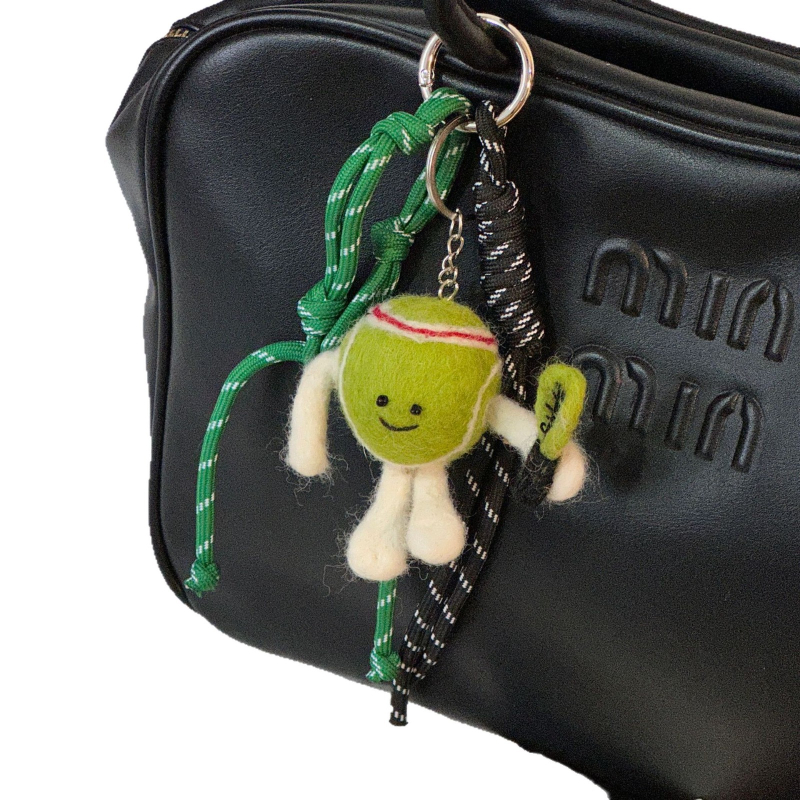 Ключодържател с тенис мотив, ръчно изработен от чиста вълна, модерен градски стил