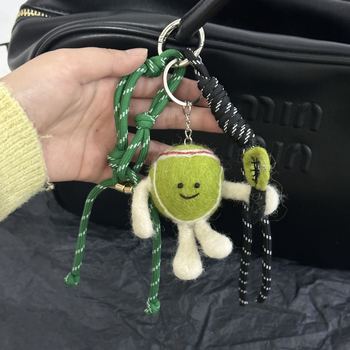 Аксесоар за чанта с тенис тематика, карикатурен стил, ръчно изработено, смесени материали, Jiulu