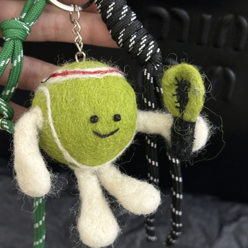 Аксесоар за чанта с тенис тематика, карикатурен стил, ръчно изработено, смесени материали, Jiulu