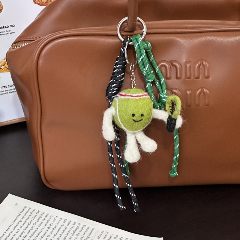 Аксесоар за чанта с тенис тематика, карикатурен стил, ръчно изработено, смесени материали, Jiulu