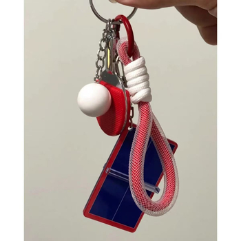 Спортен ключодържател - тема бадминтон и тенис на маса, багажна висулка, DIY сувенир (Полу‑ръчна обработка; Форма: багажна висулка; Стил: персонален; Есен 2025)