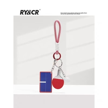 Спортен ключодържател - тема бадминтон и тенис на маса, багажна висулка, DIY сувенир (Полу‑ръчна обработка; Форма: багажна висулка; Стил: персонален; Есен 2025)