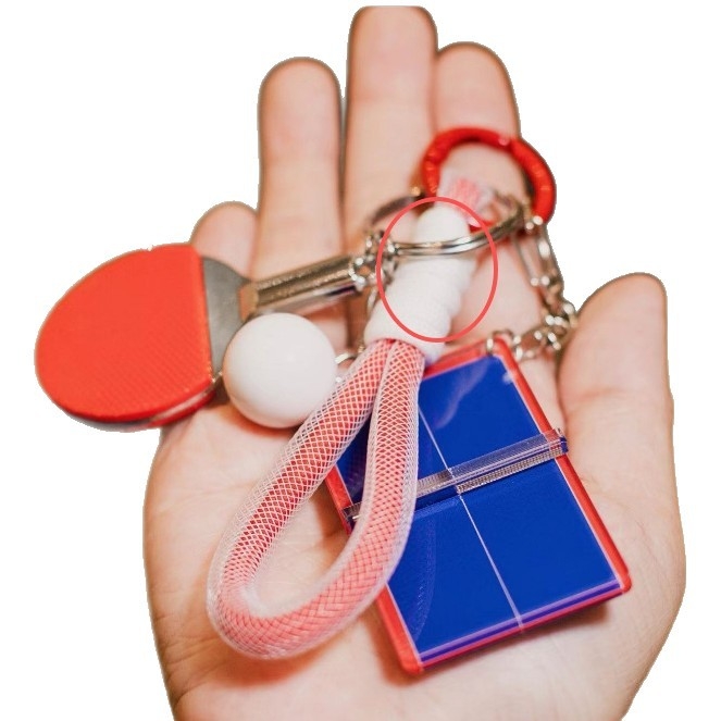 Спортен ключодържател - тема бадминтон и тенис на маса, багажна висулка, DIY сувенир (Полу‑ръчна обработка; Форма: багажна висулка; Стил: персонален; Есен 2025)