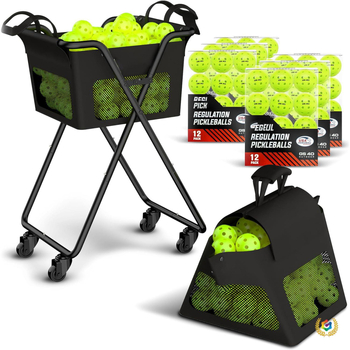 Портативна количка за треньор по тенис и пикълбол | Вместимост: 140 пикълбол или 175 тенис топки | Материал: Oxford плат | Подходящи спортове: Тенис | Обработка и персонализация: Да