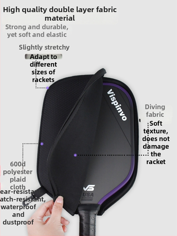 Vispinvo púzdro na raketu pickleball – polyester, 600D, kockovaný vzor, ochranné púzdro