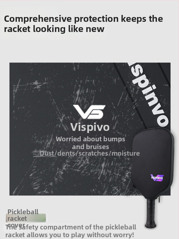 Vispinvo púzdro na raketu pickleball – polyester, 600D, kockovaný vzor, ochranné púzdro